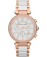 Buy Michael Kors Ladies White and Rose Gold Parker Watch online