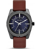 Buy Diesel Mens Good Company Brown Leather Strap Watch online