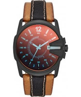 Buy Diesel Mens Master Chief Tan Leather Strap Watch online