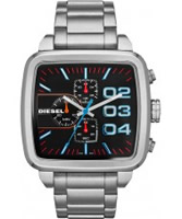 Buy Diesel Mens Square Franchise Chrono Silver Bracelet Watch online