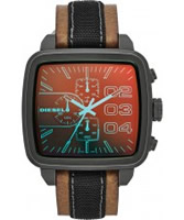 Buy Diesel Mens Square Franchise Chrono Tan Watch online