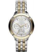 Buy Armani Exchange Ladies Silver and Gold Capistrano Active Watch online