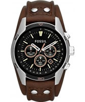 Buy Fossil Mens Black and Brown Coachman Chronograph Watch online