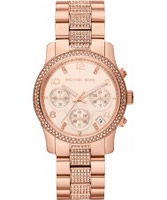 Buy Michael Kors Ladies Rose Gold Runway Stone Set Watch online