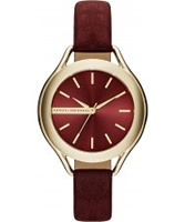 Buy Armani Exchange Ladies Burgundy Allete Dress Watch online