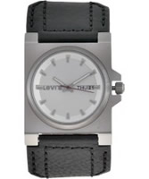 Buy Levis Ladies Silver Dial And Black Leather Strap Watch online