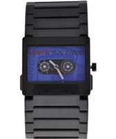 Buy Levis Unisex Mix Tape Blue Dial Black Ip Bracelet Watch online