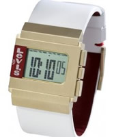 Buy Levis Unisex Digital Display White Leather Strap Watch online