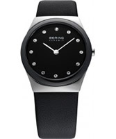 Buy Bering Time Ladies Ceramic Black Calfskin Watch online