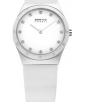 Buy Bering Time Ladies Ceramic White Calfskin Watch online