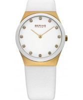 Buy Bering Time Ladies Ceramic White Calfskin Watch online