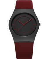 Buy Bering Time Ceramic Red Calfskin Watch online