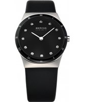 Buy Bering Time Ladies Ceramic Black Calfskin Watch online