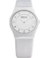 Buy Bering Time Ladies Ceramic White Calfskin Watch online