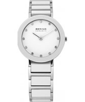 Buy Bering Time Ladies White and Silver Ceramic Watch online