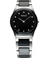 Buy Bering Time Ladies Ceramic Black Silver Watch online