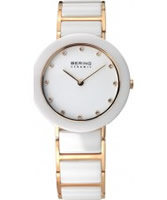 Buy Bering Time Ladies White and Gold Ceramic Watch online