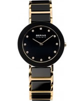 Buy Bering Time Ladies Black and Rose Gold Ceramic Watch online