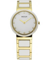 Buy Bering Time Ladies White and Gold Ceramic Watch online