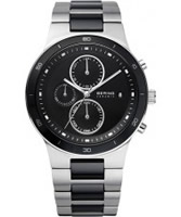 Buy Bering Time Mens Black and Silver Chronograph Ceramic Watch online