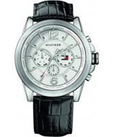 Buy Tommy Hilfiger Mens Silver and Black Bayside Chronograph Watch online