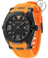 Buy Police Mens Black and Orange Raptor Watch online