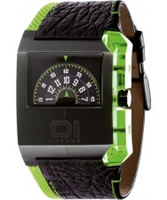 Buy 01 THE ONE Mens Turning Disc Black-Green Watch online