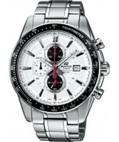 Buy Casio Mens Edifice White Steel Black Watch online