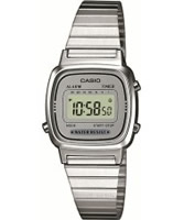 Buy Casio Ladies Silver Retro Digital Watch online