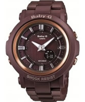 Buy Casio Ladies Baby-G World Time Brown Resin Strap Combi Watch online