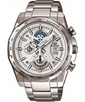 Buy Casio Mens Edifice White and Silver Steel Bracelet Watch online