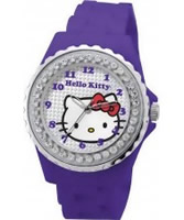 Buy Hello Kitty Ladies Go Faster Kitty Sport Silver Purple Watch online