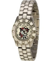 Buy Ed Hardy Ladies White Skull Steel Watch online