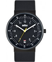 Buy Braun Mens All Black Mesh Watch online