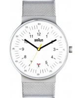 Buy Braun Mens All White Mesh Watch online