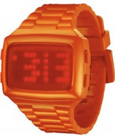 Buy LED Unisex Digital Orange Dial And Pu Strap Watch online