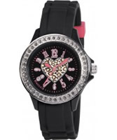 Buy Tikkers Girls Black Stone Set Heart Watch online