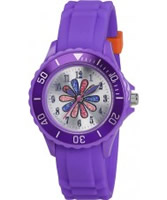 Buy Tikkers Girls Purple Glitter Flower Watch online