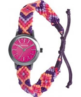 Buy Kahuna Ladies Pink Woven Fabric Friendship Watch online