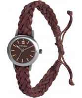 Buy Kahuna Ladies Brown Woven Leather Friendship Watch online