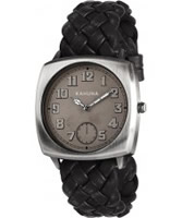 Buy Kahuna Mens Black Woven Leather Strap Watch online