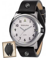 Buy Kahuna Mens Black Leather Cuff Watch online