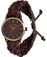 Buy Kahuna Mens Tan Woven Leather Friendship Watch online