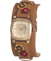 Buy Kahuna Ladies Tan Flower Detail Watch online