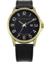 Buy French Connection Mens Black Leather Strap Watch online