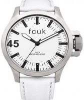 Buy French Connection Mens Fcuk All White Leather Watch online