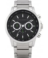 Buy French Connection Mens Silver and Black Chronograph Watch online