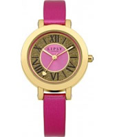 Buy Lipsy Ladies Gold and Pink Skinny Strap Watch online