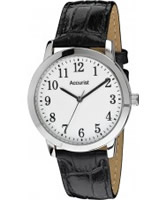 Buy Accurist Mens Silver Black Watch online