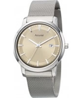 Buy Accurist Mens Core Slim Khaki Silver Watch online